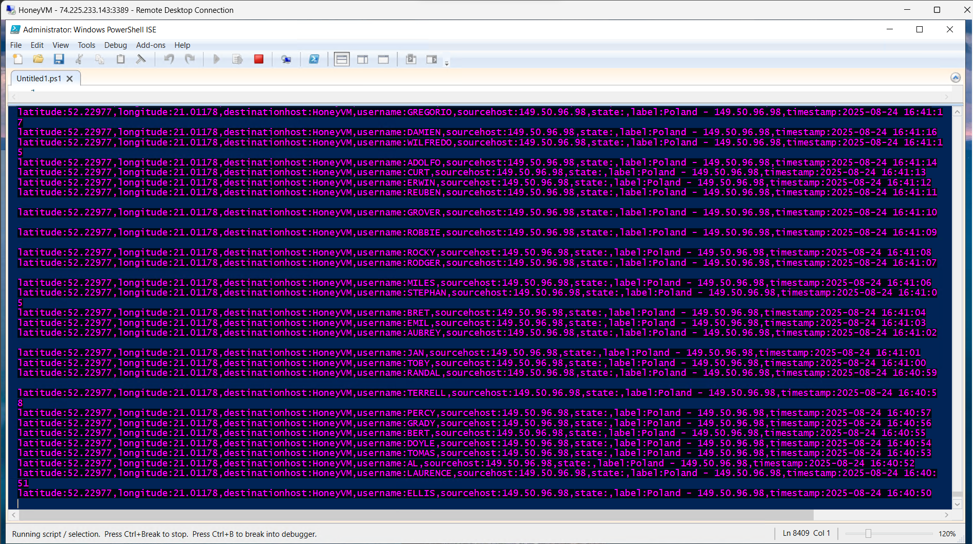 PowerShell Script Running and Generating Logs